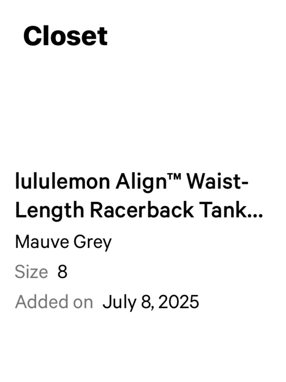 Lululemon Align Waist-Length Racerback Tank - Picture 6 of 6